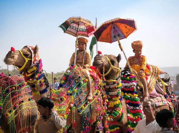 Traditional camel decoration competition at camel mela in Pushka — Stock Photo, Image