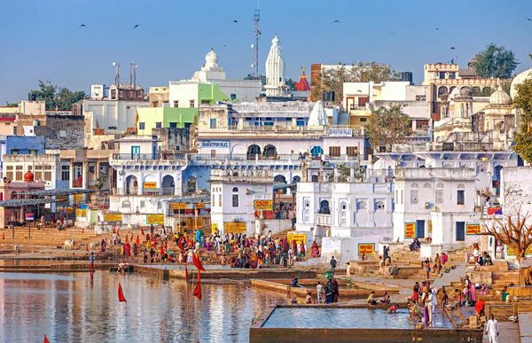 Sacro lago Pushkar, Rajasthan, India — Foto Stock