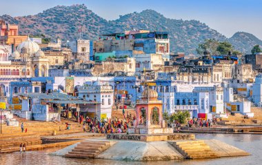  Kutsal Pushkar Gölü, Rajasthan, Hindistan