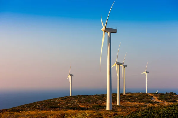 Wind Turbines on the island of Crete — Stock Photo, Image