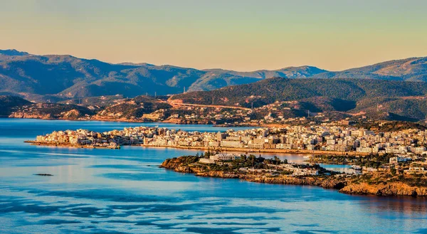 Agios Nikolaos erken sabah, Crete panoramik
