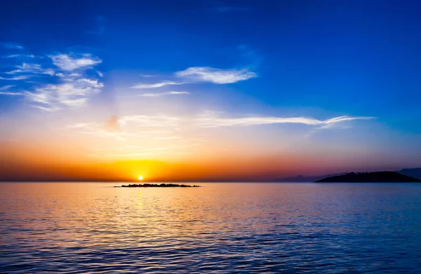 Východ slunce nad zátokou Mirabello, Kréta — Stock fotografie