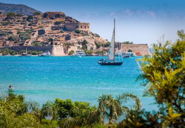 Spinalonga, Crete, Yunanistan ada kale