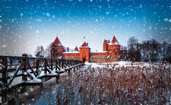 Trakai kış, Litvanya. — Stok fotoğraf