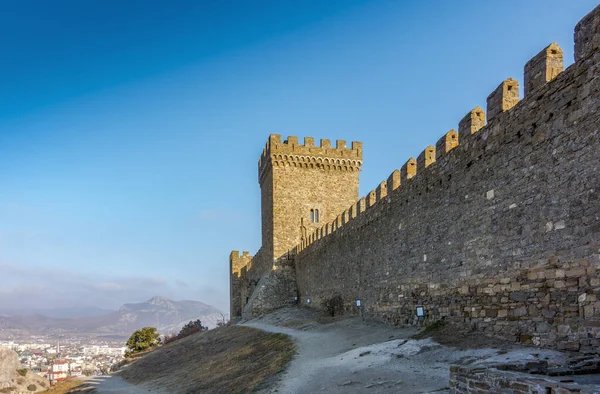 Genoese fortress in Sudak, Crimea — Stock Photo, Image