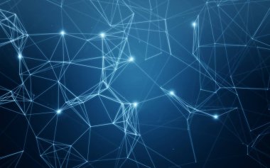 parlak nokta ile birbirine bağlı parlak çizgiler 