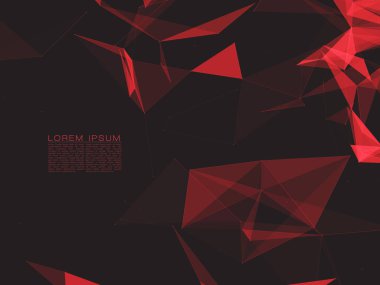 kırmızı şeffaf çokgen şekiller