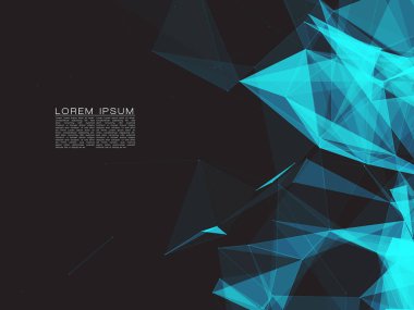 Mavi saydam çokgen şekiller 