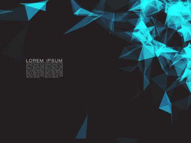 Mavi saydam çokgen şekiller 