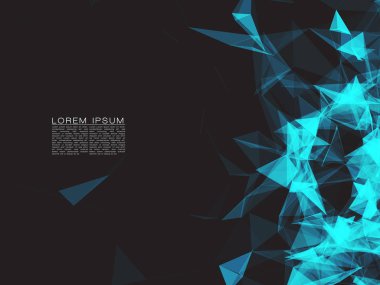 Mavi saydam çokgen şekiller 