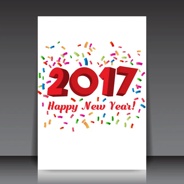 Cartão de ano novo com confete colorido —  Vetores de Stock
