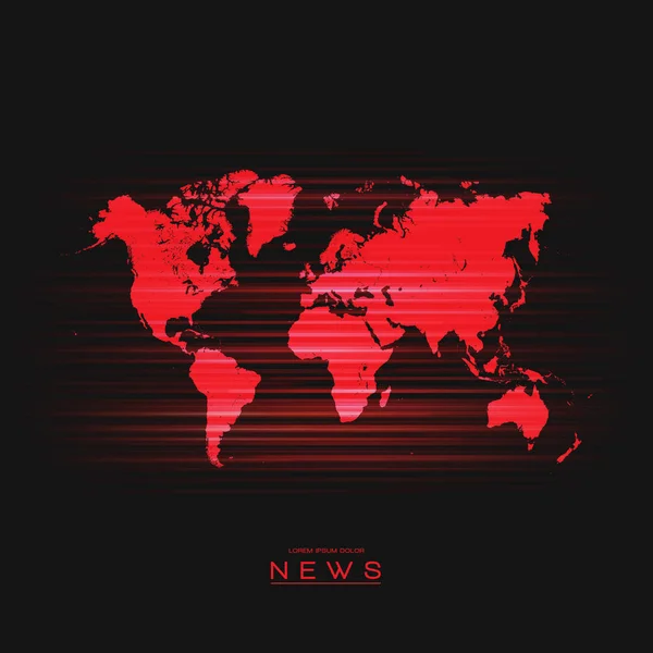 Kırmızı dünya harita simgesi — Stok Vektör