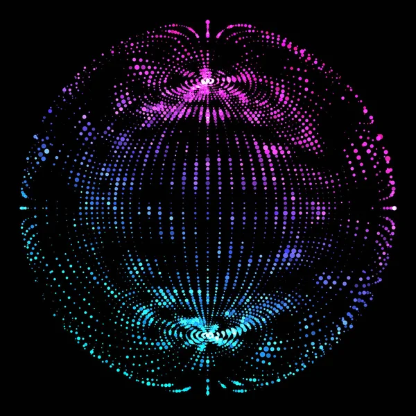 Kolorowych punktów w formie kuli ziemskiej — Wektor stockowy
