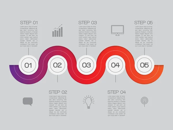 Cinq étapes vers le succès — Image vectorielle