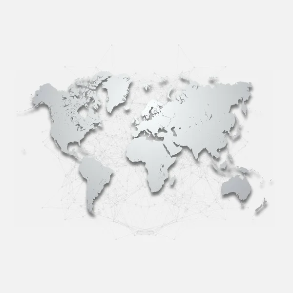 Mapa del mundo detallado — Vector de stock