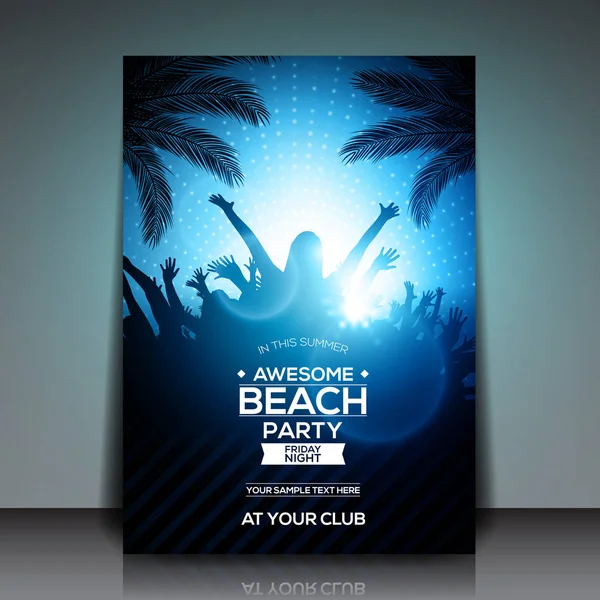 Sommer-Beachparty-Flyer — Stockvektor