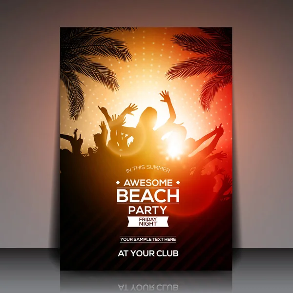 Folheto de festa praia de verão — Vetor de Stock