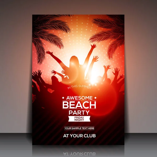 Letní beach party flyer — Stockový vektor
