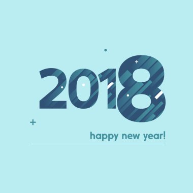 Mutlu yıllar 2018 tebrik kartı. 