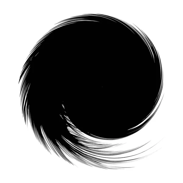 Abstract Black Feather Spiral Frame — Stock Vector