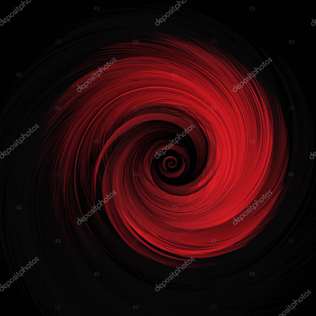 Abstract Red Feather Spiral Frame on White Background Vector Illustration