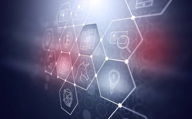 3D soyut fütüristik Fintech resimde arka plan