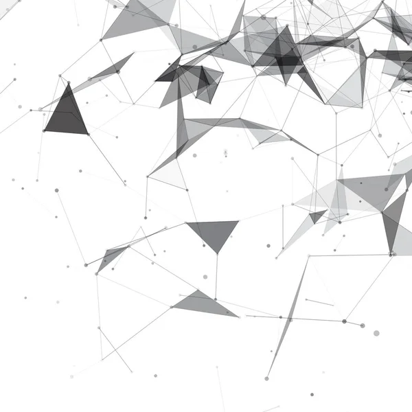 白の背景に黒と白の抽象的なネットワーク メッシュ — ストックベクタ
