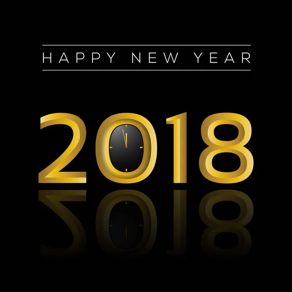 Frohes neues Jahr 2018 Gold Illustration — Stockvektor