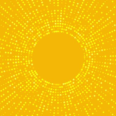 Flyer şablonu için sarı yarım ton vektör arka plan. Soyut noktalar illüstrasyon