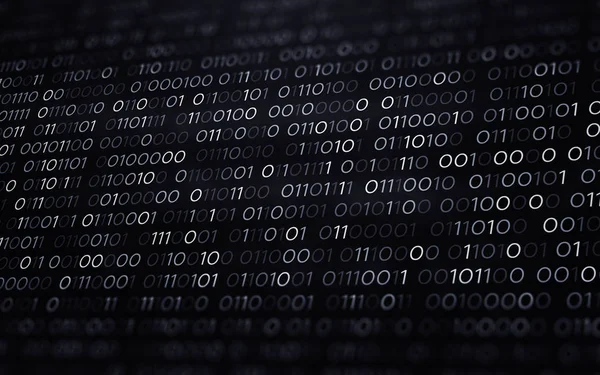 3D soyut siyah ve beyaz ikili kod fütüristik bilgi arka plan