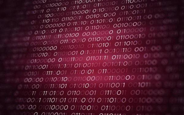 3D soyut kırmızı ikili kod fütüristik bilgi teknolojik altyapı