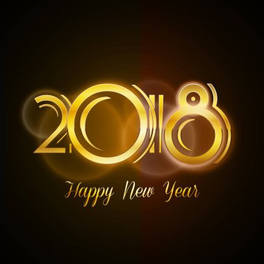 Mutlu yıllar 2018 tebrik kartı.