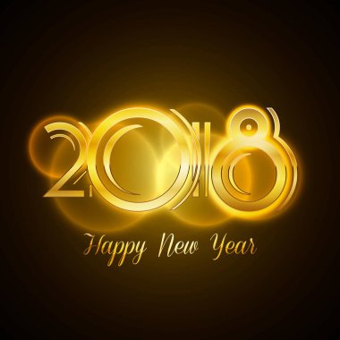 Mutlu yıllar 2018 tebrik kartı.