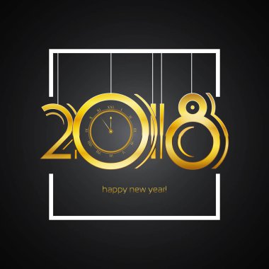 Mutlu yıllar 2018 tebrik kartı.