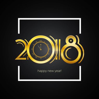 Mutlu yıllar 2018 tebrik kartı.