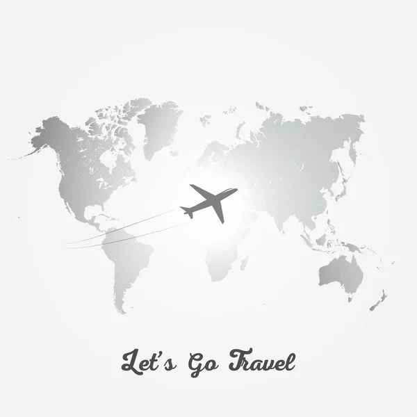 Let's Go Travel Design Concept Vector Background — Stock Vector