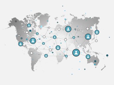 Sosyal ağ vektör tasarım konsepti çizim