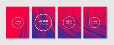 En az vektör kapakları tasarımı | Serin canlı renkler tüy resimler | Gelecekteki Poster şablonları