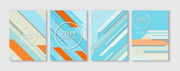 Minimal Vector Covers Design. Cool Colorful Vibrant Diagonal Stripes Flat Geometric Illustrations. Future Poster Template. — Stock Vector
