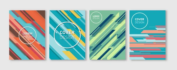 Minimale Vector Covers Design | Cool kleurrijke levendige Diagonal strepen plat geometrische illustraties | Toekomstige Poster sjabloon — Stockvector