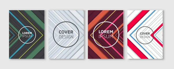 Minimale Vector Covers Design | Cool kleurrijke levendige Diagonal strepen plat geometrische illustraties | Toekomstige Poster sjabloon — Stockvector