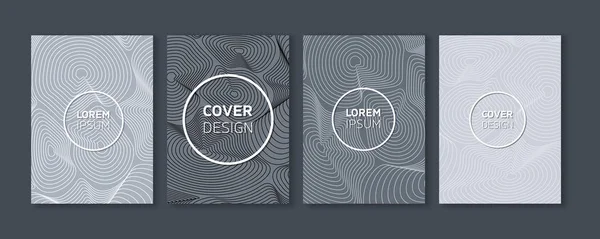 Minimale Vector Covers Design | Cool levendige kleuren topografische lijnen illustraties | Toekomstige Poster Templates — Stockvector