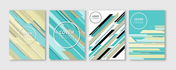 Minimal Vector Covers Design | Cool Colorful Vibrant Diagonal Stripes Flat Geometric Illustrations | Future Poster Template — Stock Vector