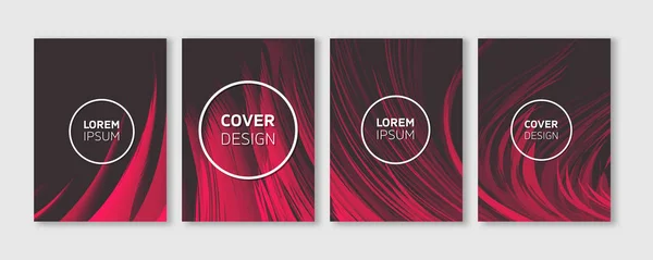 Couvertures vectorielles minimes Conception Couleurs vibrantes fraîches Illustrations de plumes Modèles d'affiches futures — Image vectorielle