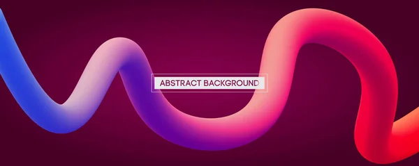 Minimale abstracte vloeibare kromme lijnen in levendige kleuren - Vector Concept achtergrond — Stockvector