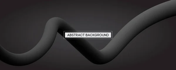 Minimal abstrakt flytande svarta böjda linjer på grå bakgrund - brett vektor Illustration koncept — Stock vektor