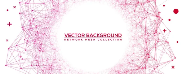 Paarse abstracte netwerk Mesh met uw tekst - groothoek witte Vector achtergrond — Stockvector