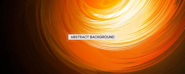 Abstract Swirl Design Orange Rounded Feather on Black Background | Wide Angle Vector Illustration — Stock Vector