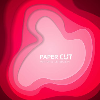 Multi renk kağıt katmanları 3d papercut vektör arka plan - soyut kağıt doku topografya Web sitesi şablonu - yaratıcı yumuşak karikatür origami kağıt şekil kavramı için kes.