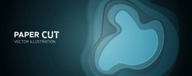 Multi renk kağıt katmanları 3d papercut vektör geniş arka plan - soyut kağıt doku topografya Web sitesi şablonu - yaratıcı yumuşak karikatür origami kağıt şekil kavramı için kes.